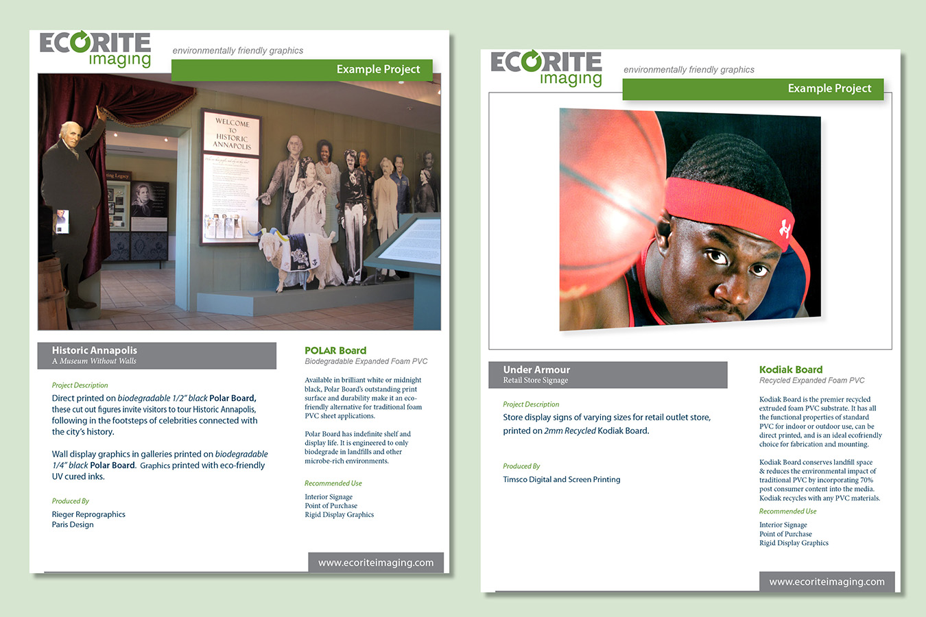 ecorite 15 : Case studies of Ecorite Imaging printed products in use