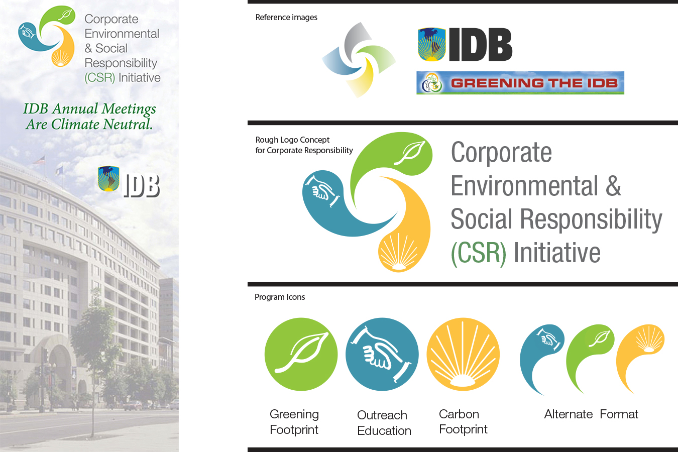 IDB Corp Sustain : Corporate sustainability icon and banner for Inter-American Development Bank