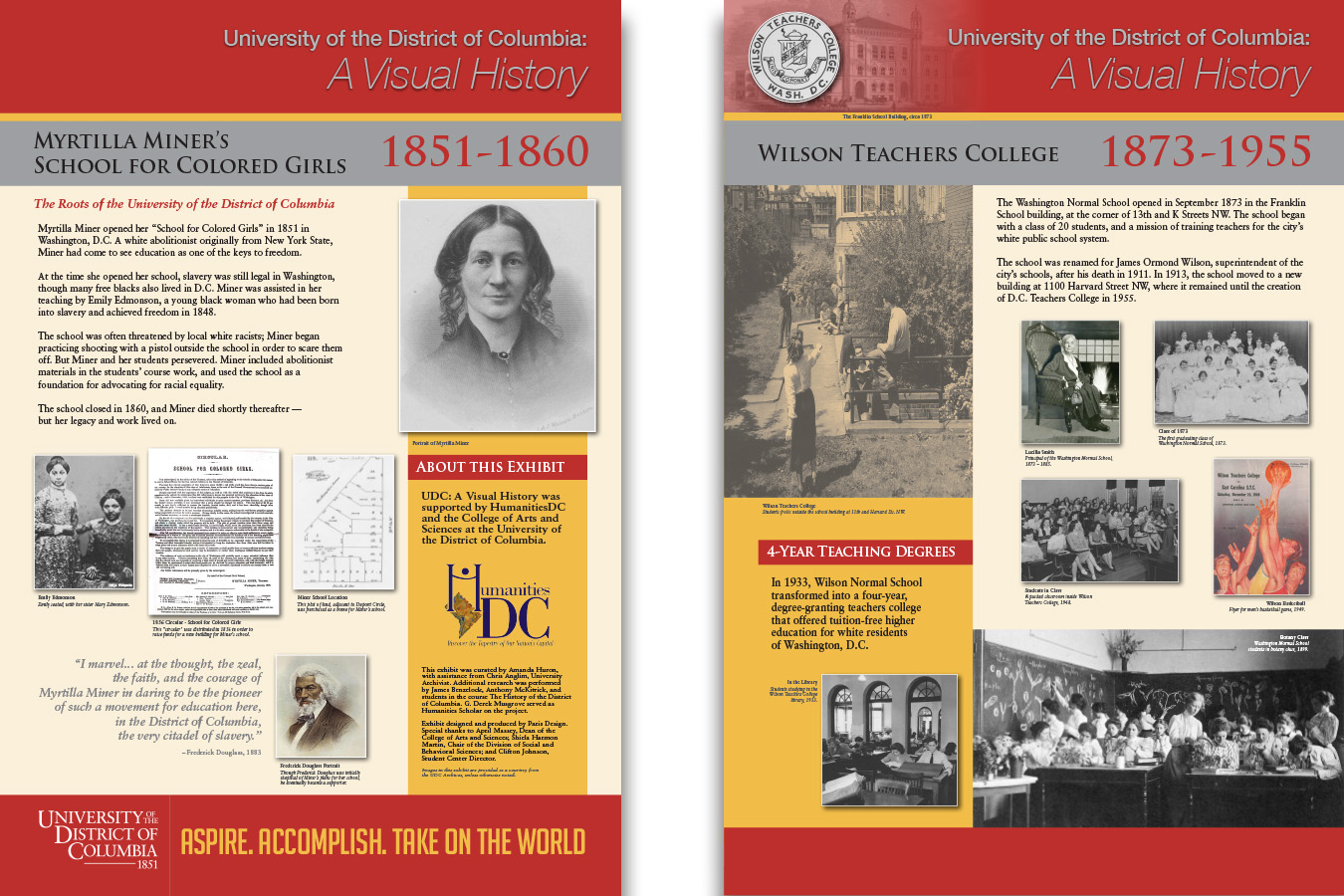UDC Pg1 : UDC's roots reach back to the 1800's to Myrtilla Miner's School for Colored Girls, and the Normal School DC's first 4-Year teacher's college