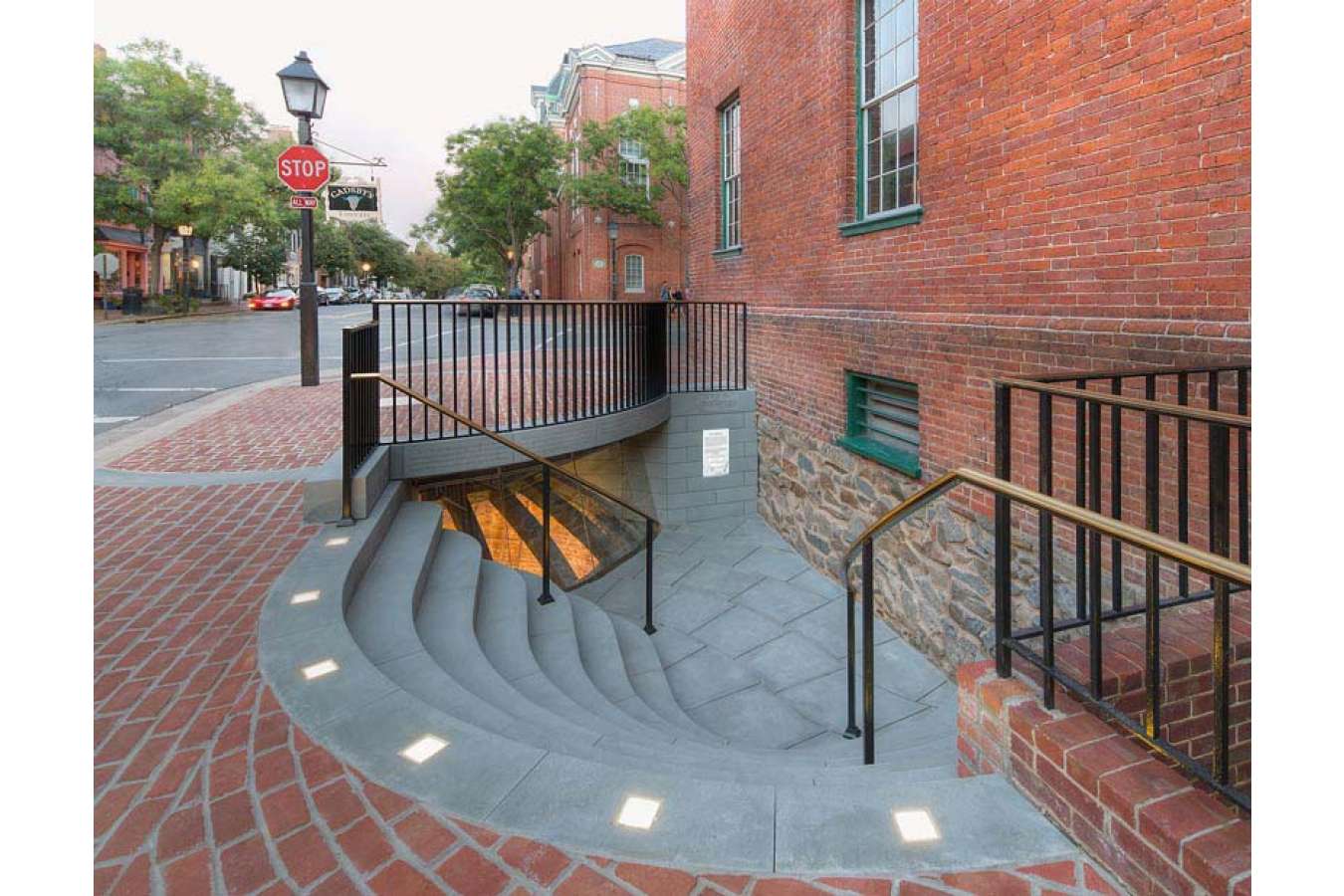 2a 1 HDP_130831_03_FS Bell Stairs : Street view of Gadsby's Tavern Ice Well after restoration and redesign