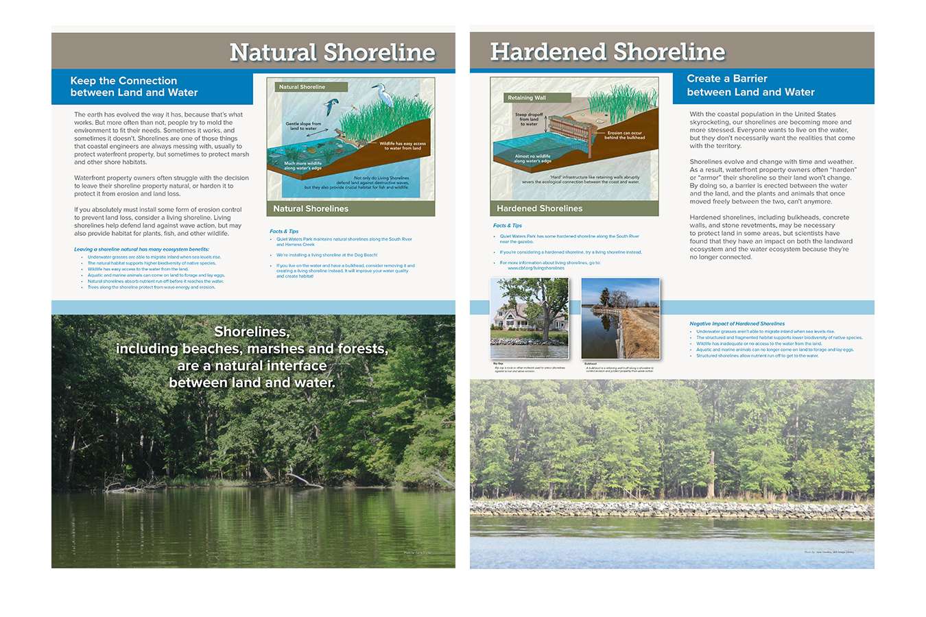11G4 QWP 30x40 4 Nat Hard Shrline : Typical shoreline Panels compare and contrast environmental conditions at the park