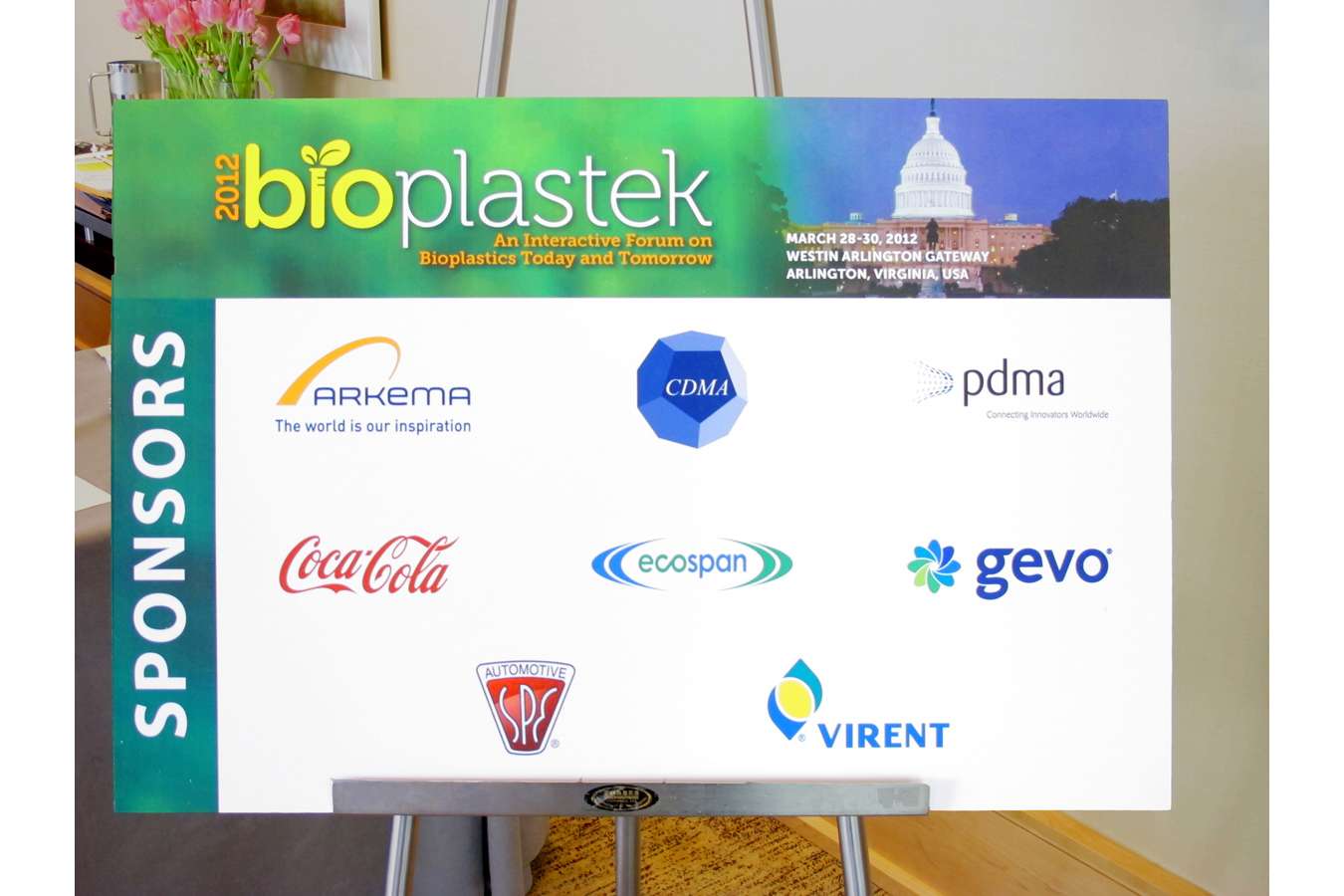 Bioplastek 2  : Signs designed for the first annual Bioplastek forum were printed on recycled PVC