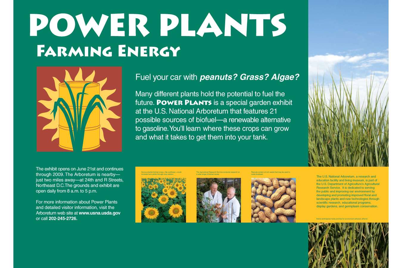 Arbor 3grfc  : Farming Energy plaque invites visitors to visit Power Plants at the National Arboretum
