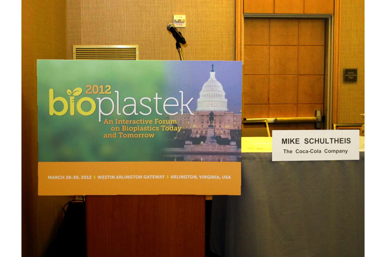 BIOP12 1 : Signage for BioPlastek Forum Produced on Eco-Responsible Media