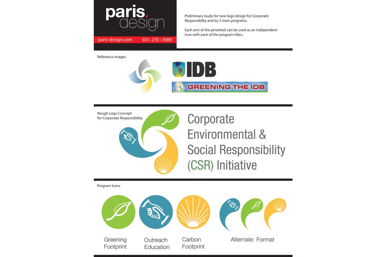 IDB 1 corp : Preliminary identity study for CSR logos