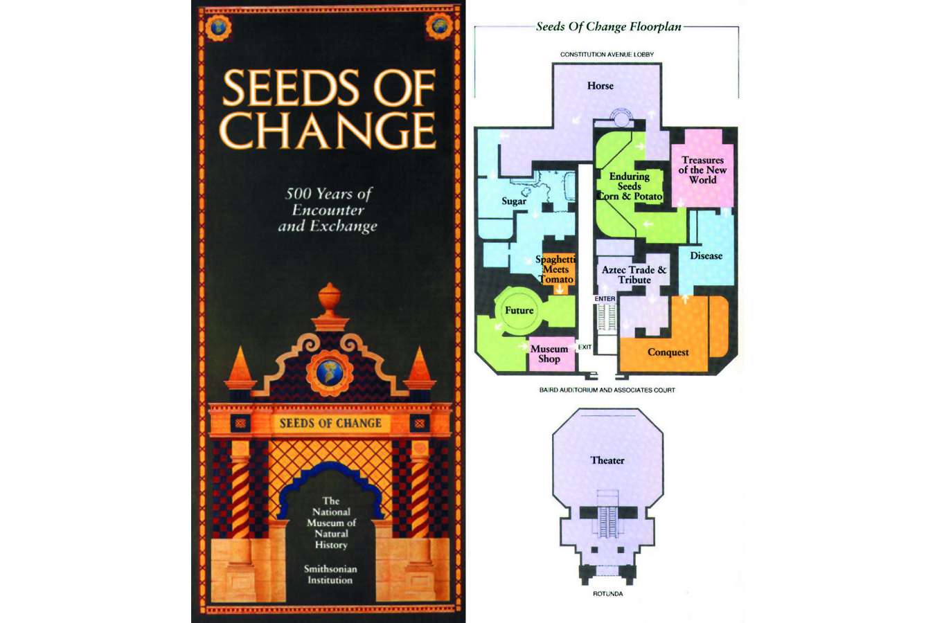 seeds guide : Exhibit guide showing layout of thematic areas