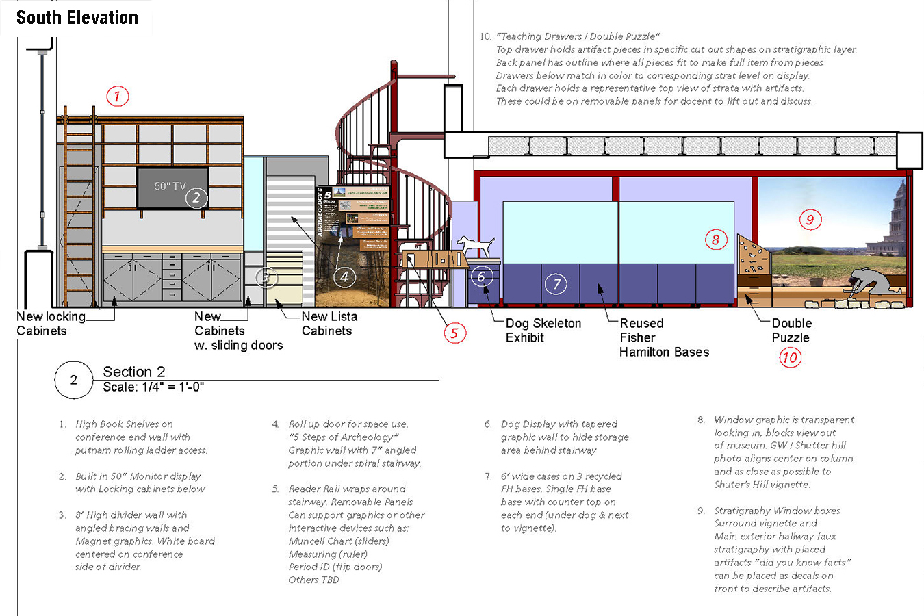 Caam 5  : The museum is designed as a Flex Space as it is also a fully operational archaeology lab