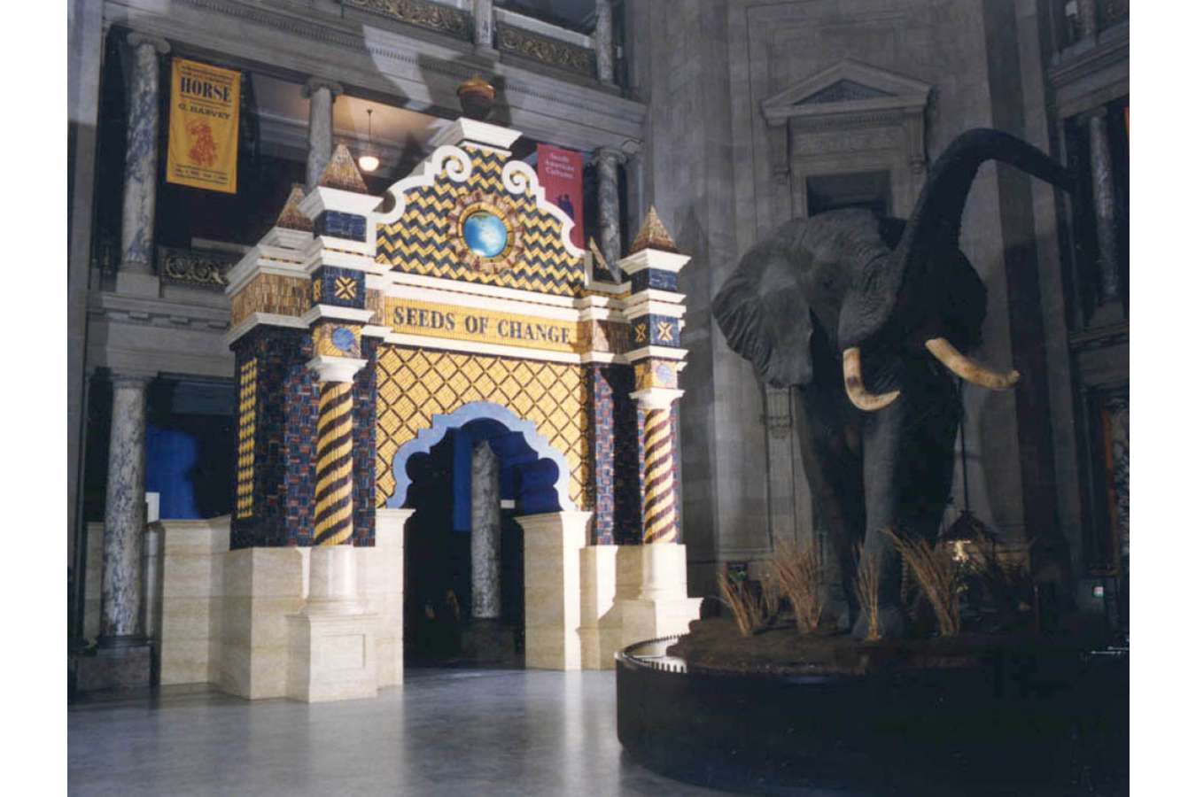 Seeds Main : Main Entrance – Decorated with indian corn in the style of South Dakota's Corn Palace